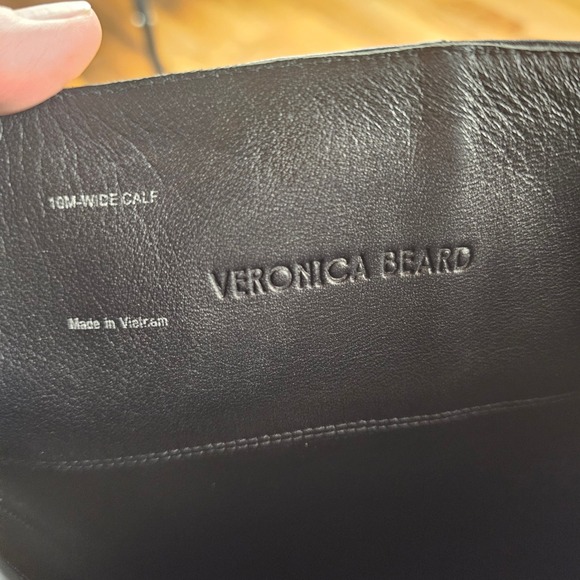 Veronica Beard Lisa Knee High Leather Boots Kitten Heel Black 10M Wide Calf - Picture 8 of 9